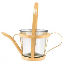 Itens Lanterna de vidro regador decorativo metal laranja Ø14cm Alt.13cm