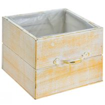 Itens Gaveta para plantas com puxador madeira branca laranja 12/15cm conjunto de 2
