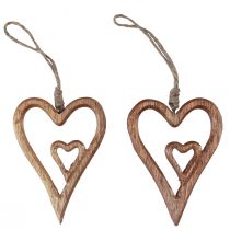 Itens Coração de madeira, corações de madeira natural para pendurar 8 × 11 cm 4 unidades