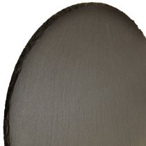 Itens Bandeja de pedra redonda em placa de ardósia natural preta Ø30cm 2 unidades