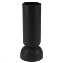 Itens Vaso de cerâmica preto formato oval moderno Ø11cm Alt.25,5cm