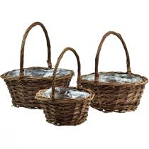 Itens Cesto com alça cesto para plantas redondo Ø27/23/19cm conjunto de 3