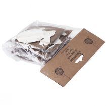 Itens Coelhinhos da Páscoa em favo de mel para pendurar branco laranja Alt.8cm 5 unidades