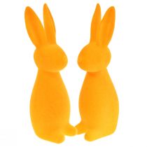 Itens Coelhinhos da Páscoa flocados laranja – 2ª opção – Decoração de Páscoa coelhinhos 8x10x29cm 2 peças