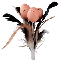 Itens Penas decorativas de ovos de codorna artificiais em palito 36 cm 12 unidades