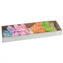 Itens Borboletas decorativas em arame penas coloridas 5,5×8cm 12 un