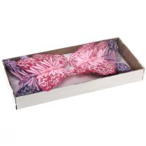 Itens Borboletas decorativas em penas de arame roxo rosa 7×10cm 12 un