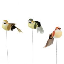 Itens Pássaro de penas em arame pássaro decorativo com penas verdes 4 cm 12 unidades