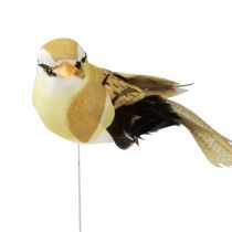 Itens Pássaro de penas em arame pássaro decorativo com penas verdes 4 cm 12 unidades