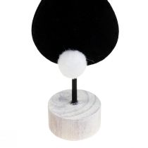 Itens Suporte de decoração de mesa coelhinhos da Páscoa em feltro preto 28,5 cm 4 unidades