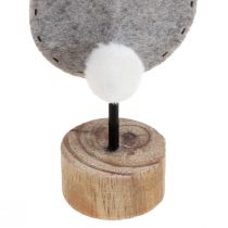 Itens Suporte de mesa decoração coelhinho da Páscoa feltro cinza 50cm