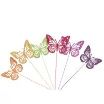Itens Decoração de primavera plugues de flores borboletas decorativas de madeira 28 cm 18 unidades