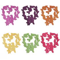 Itens Decoração dispersa pássaro madeira coração decoração de mesa cor 3,5 / 1,5 cm 72 peças
