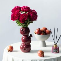 Itens Vaso de cerâmica flor de romã vermelho escuro H23,5cm