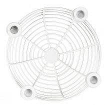 Itens Castiçal em tigela decorativa de metal branco Ø14cm Alt.7cm