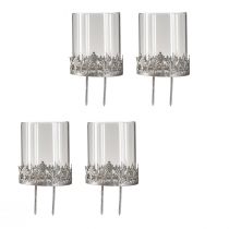 Itens Porta-velas para plugar com vidro prateado antigo Ø7cm 4 un