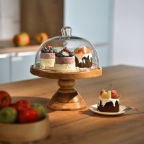 Itens Prato de madeira com cúpula de vidro decorativo cúpula de queijo Ø27cm H31cm