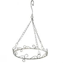 Decoração suspensa decoração de metal cinza branco vintage Ø20cm Alt.30cm