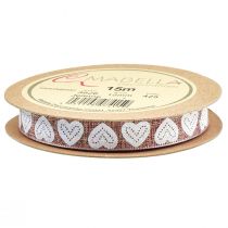 Itens Fita para presente corações fita decorativa vinho vermelho marrom 15mm 15m