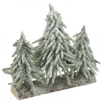 Mini árvore de natal trio em tronco de decoração de natal 28cm