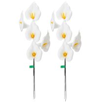 Itens Copo-de-leite artificial com estames amarelos, flores decorativas, 35 cm, 10 peças