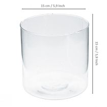Itens Vaso de vidro cilindro de vidro vaso de flores decoração de vidro A15cm Ø15cm