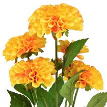 Itens Flores artificiais dálias decorativas artificiais amarelo laranja 50cm