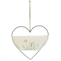 Itens Anel decorativo de metal com coração para pendurar com ervas selvagens W31,5 cm 2 unidades