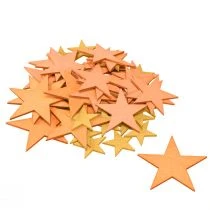 Itens Decoração Scatter estrelas madeira laranja 3 cores Ø3,5/5,5/7cm 48 peças