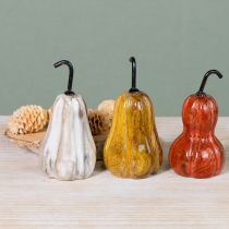 Itens Pera de madeira decorativa, pera de madeira, outono, vermelho, amarelo e branco, 12×6cm, 3 peças