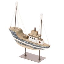 Itens Decoração de navio, estilo marítimo, madeira com suporte, 20 cm