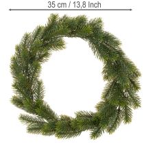 Itens Guirlanda artificial de pinheiro verde para decoração de porta, 35 cm