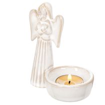 Itens Conjunto de 3 peças com decoração de anjo para tigela, com pequena figura e suporte redondo para vela tealight de 10 cm.