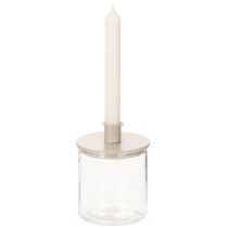 Itens Castiçais redondos cor creme para velas finas, decoração de mesa, 10 cm, 2 peças