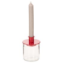 Itens Castiçal redondo de vidro transparente para velas votivas, 8 cm, conjunto com 3 peças.