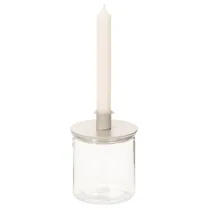Itens Porta-velas de vidro, redondo, transparente, versátil, 12 cm, 2 peças