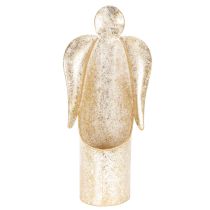 Itens Castiçal em forma de anjo dourado para decoração festiva, 27 cm