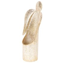 Itens Castiçal em forma de anjo dourado para decoração festiva, 27 cm