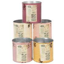 Itens Lata decorativa, estilo shabby chic, metal, Ø11cm A10,5cm, várias cores