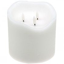 Vela LED grande cera branca para temporizador de bateria Ø14,5cm H15cm