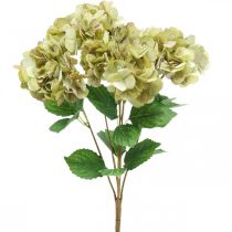 Itens Buquê de hortênsia artificial verde, marrom 5 flores 48cm