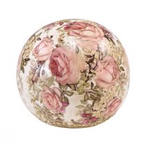 Itens Bola de cerâmica com rosas em faiança decorativa de cerâmica Ø9,5cm