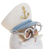 Figura de decoração marítima capitão com óculos decoração de verão Alt.11,5cm