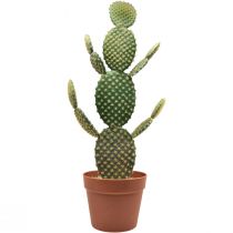 Cacto decorativo planta em vaso artificial pera espinhosa 64cm