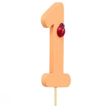 Itens Plugue número aniversário 1 plugue flor madeira 27,5 cm 16 unidades