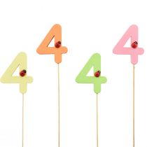 Itens Plugues numéricos aniversário 4 plugues de flores madeira 27,5cm 16 un