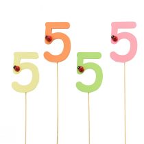 Itens Plugues numéricos aniversário 5 plugues de flores madeira 27,5cm 16 un