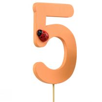 Itens Plugues numéricos aniversário 5 plugues de flores madeira 27,5cm 16 un