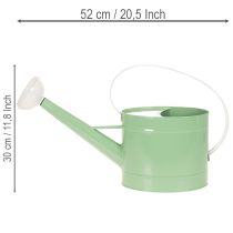 Itens Regador decorativo de metal, estilo retrô verde pastel com detalhes em branco, para uso em jardim, varanda e ambientes internos, 52,5 x 15 x 30 cm