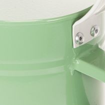 Itens Regador decorativo de metal, estilo retrô verde pastel com detalhes em branco, para uso em jardim, varanda e ambientes internos, 52,5 x 15 x 30 cm